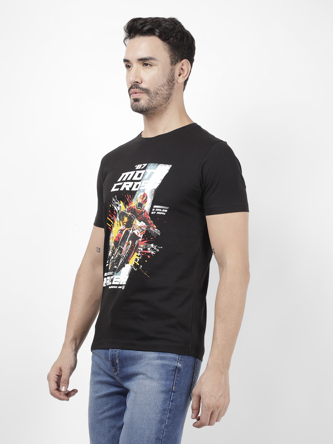 Numero Uno Men Graphic Print Black T-Shirt